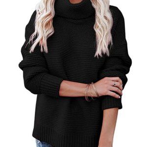 Chunky Knit Pullover Turtleneck Sweater